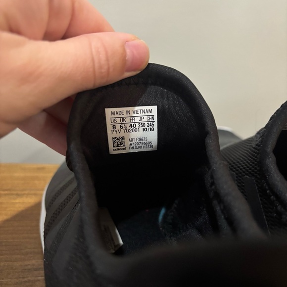 Adidas Lite Racer Slip On Sneaker Left Shoe - 8 Right Shoe - 7.5 Black Gray - Picture 5 of 9